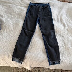 Color block jeans black navy